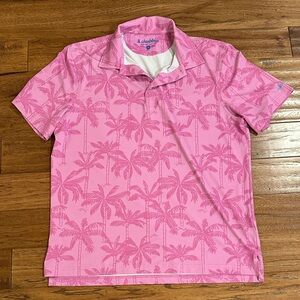 Chubbies Pink Palm Print Polo Shirt
